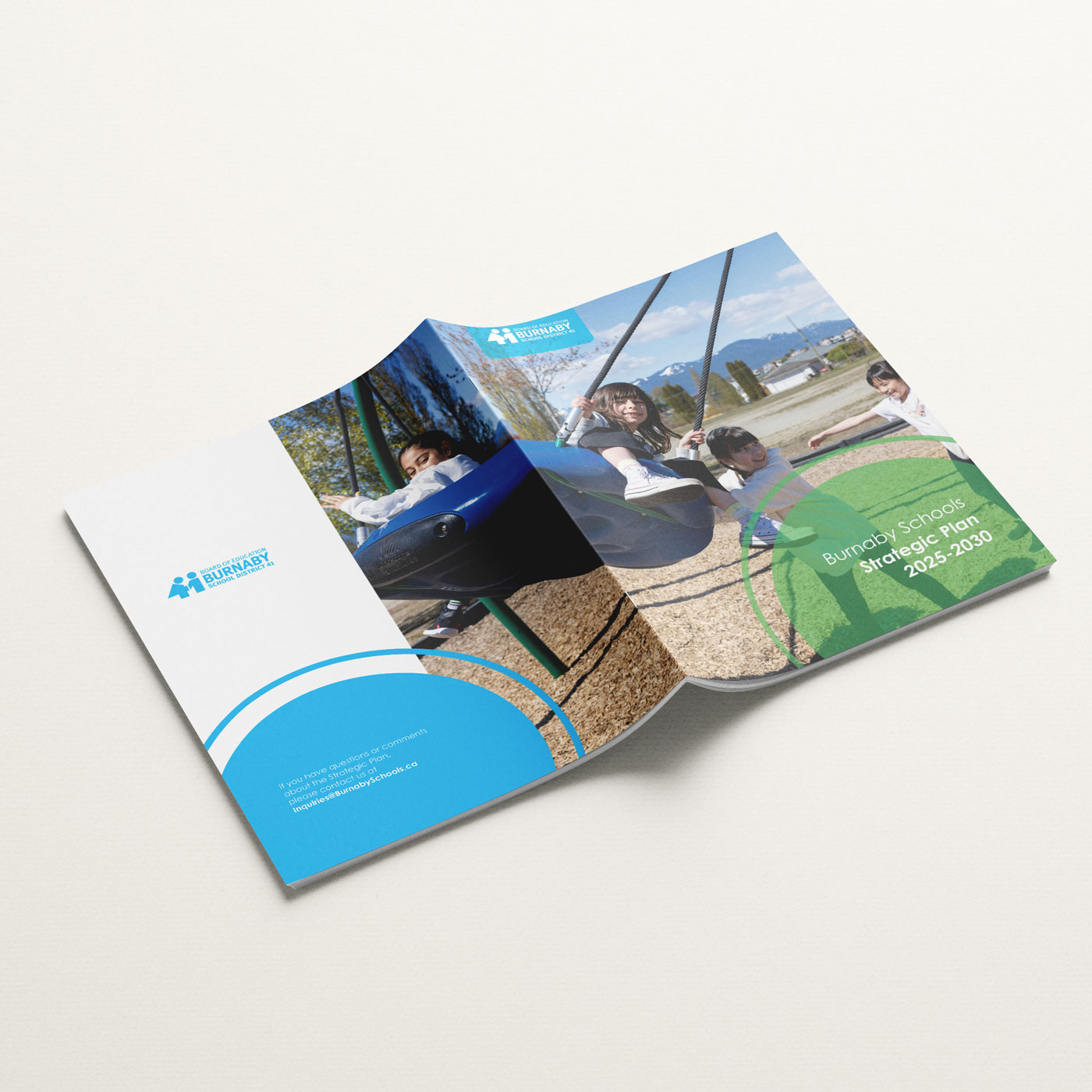 Mockup of a catalogue cover showcasing design on a light background