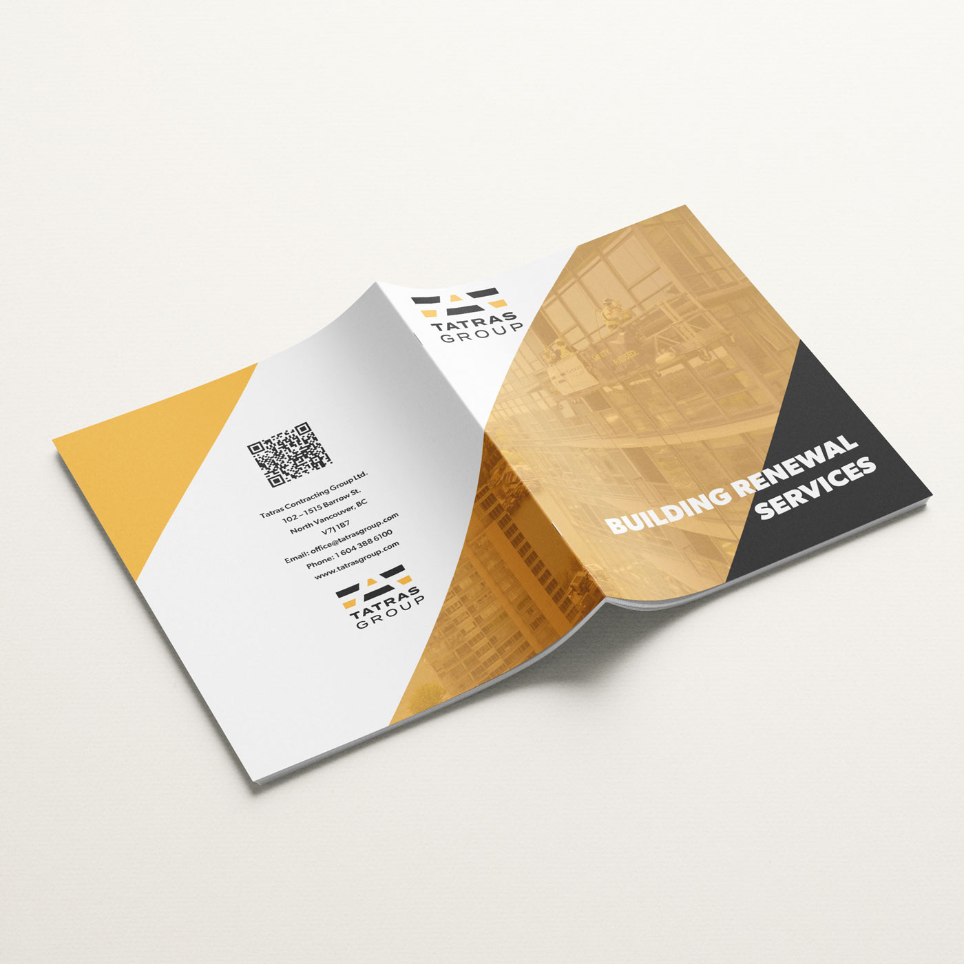 Mockup of a catalogue cover showcasing design on a light background