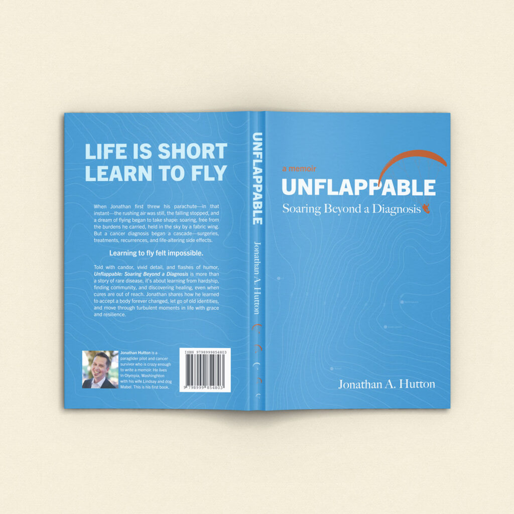 Mockup of a memoir Book Cover Design on a light background