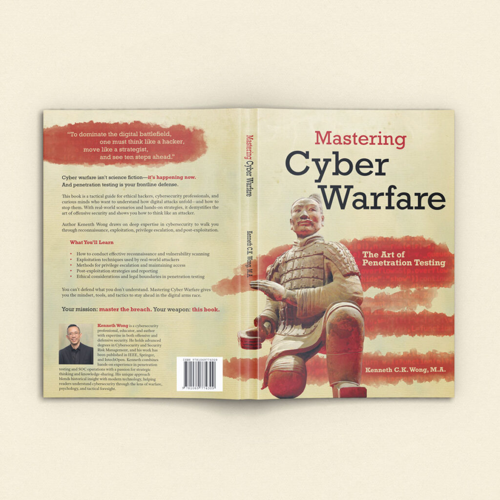 Mockup of a tech Book Cover Design on a light background
